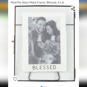 Mud Pie glass picture frame "blessed"
